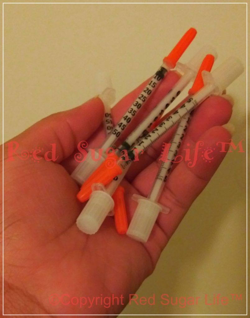 red sugar life, type 1 diabetes, type1.5 diabetes, syringe, insulin pen needle, insulin syringe