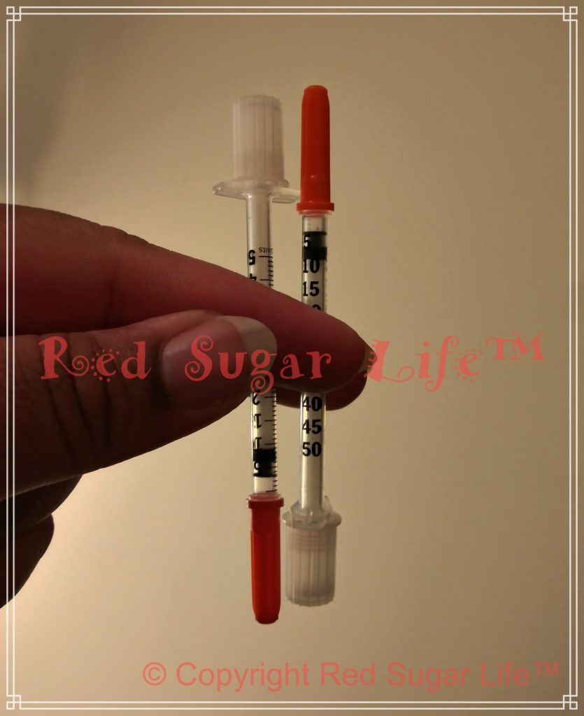 red sugar life, type 1 diabetes, type1.5 diabetes, syringe, insulin pen needle, insulin syringe